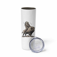 Funny Bigfoot Buffalo Rider Skinny Tumbler Native Inspired Heritage Graphic