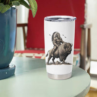 Funny Bigfoot Buffalo Rider Tumbler Cup Native Inspired Heritage Graphic