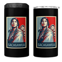 Womens History Month Sacagawea 4 in 1 Can Cooler Tumbler Native American Heritage Graphic
