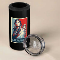 Womens History Month Sacagawea 4 in 1 Can Cooler Tumbler Native American Heritage Graphic