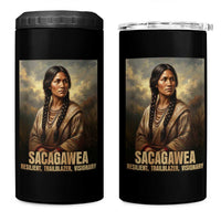 Sacagawea Native American Woman 4 in 1 Can Cooler Tumbler Resilient Trailblazer Visionary