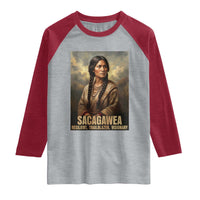Sacagawea Native American Woman Raglan Shirt Resilient Trailblazer Visionary