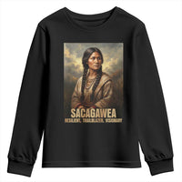 Sacagawea Native American Woman Youth Sweatshirt Resilient Trailblazer Visionary