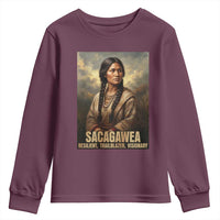 Sacagawea Native American Woman Youth Sweatshirt Resilient Trailblazer Visionary