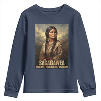 Sacagawea Native American Woman Youth Sweatshirt Resilient Trailblazer Visionary