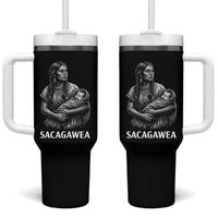 Sacagawea Tumbler With Handle Native American Womens History Month Graphic