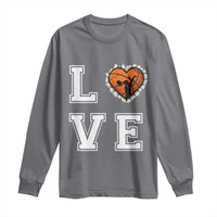 Love Basketball Long Sleeve Shirt Cracked Ball Graphic For Sport Lover - Wonder Print Shop