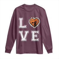 Love Basketball Long Sleeve Shirt Cracked Ball Graphic For Sport Lover - Wonder Print Shop