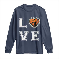 Love Basketball Long Sleeve Shirt Cracked Ball Graphic For Sport Lover - Wonder Print Shop