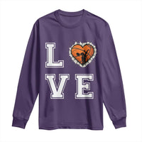 Love Basketball Long Sleeve Shirt Cracked Ball Graphic For Sport Lover - Wonder Print Shop