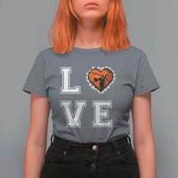 Love Basketball T Shirt For Women Cracked Ball Graphic For Sport Lover - Wonder Print Shop