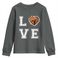 Love Basketball Youth Sweatshirt Cracked Ball Graphic For Sport Lover - Wonder Print Shop