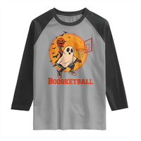 Funny Black Ghost Halloween Basketball Raglan Shirt Boosketball Dunk Gift - Wonder Print Shop