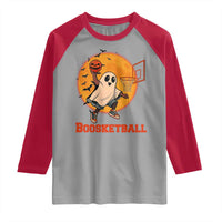 Funny Black Ghost Halloween Basketball Raglan Shirt Boosketball Dunk Gift - Wonder Print Shop