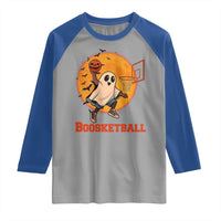 Funny Black Ghost Halloween Basketball Raglan Shirt Boosketball Dunk Gift - Wonder Print Shop
