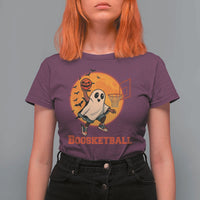 Funny Black Ghost Halloween Basketball T Shirt For Women Boosketball Dunk Gift - Wonder Print Shop