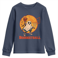Funny Black Ghost Halloween Basketball Youth Sweatshirt Boosketball Dunk Gift - Wonder Print Shop