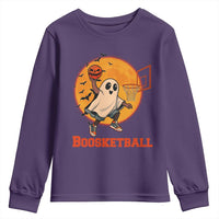 Funny Black Ghost Halloween Basketball Youth Sweatshirt Boosketball Dunk Gift - Wonder Print Shop