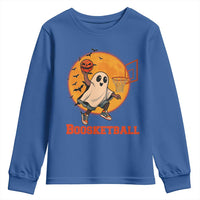 Funny Black Ghost Halloween Basketball Youth Sweatshirt Boosketball Dunk Gift - Wonder Print Shop