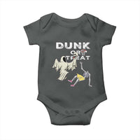 Halloween Dunk Or Treat Baby Onesie Funny Skeleton And Ghost Playing Basketball - Wonder Print Shop