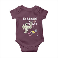 Halloween Dunk Or Treat Baby Onesie Funny Skeleton And Ghost Playing Basketball - Wonder Print Shop