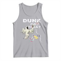 Halloween Dunk Or Treat Tank Top Funny Skeleton And Ghost Playing Basketball - Wonder Print Shop