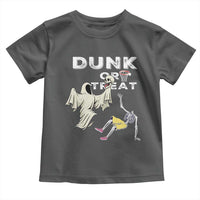 Halloween Dunk Or Treat Toddler T Shirt Funny Skeleton And Ghost Playing Basketball - Wonder Print Shop