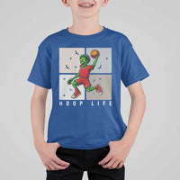 Hoop Life T Shirt For Kid Halloween Zombie Basketball Spooky Game - Wonder Print Shop
