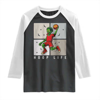 Hoop Life Raglan Shirt Halloween Zombie Basketball Spooky Game - Wonder Print Shop