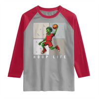 Hoop Life Raglan Shirt Halloween Zombie Basketball Spooky Game - Wonder Print Shop