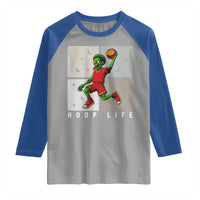 Hoop Life Raglan Shirt Halloween Zombie Basketball Spooky Game - Wonder Print Shop