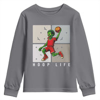Hoop Life Youth Sweatshirt Halloween Zombie Basketball Spooky Game - Wonder Print Shop