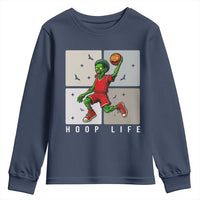 Hoop Life Youth Sweatshirt Halloween Zombie Basketball Spooky Game - Wonder Print Shop