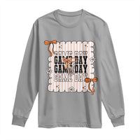 Basketball Game Day Long Sleeve Shirt Retro Coquette Bow Gift For Sport Lovers - Wonder Print Shop