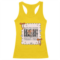 Basketball Game Day Racerback Tank Top Retro Coquette Bow Gift For Sport Lovers - Wonder Print Shop