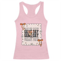 Basketball Game Day Racerback Tank Top Retro Coquette Bow Gift For Sport Lovers - Wonder Print Shop