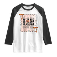 Basketball Game Day Raglan Shirt Retro Coquette Bow Gift For Sport Lovers - Wonder Print Shop