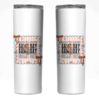 Basketball Game Day Skinny Tumbler Retro Coquette Bow Gift For Sport Lovers