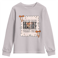 Basketball Game Day Youth Sweatshirt Retro Coquette Bow Gift For Sport Lovers - Wonder Print Shop