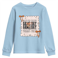 Basketball Game Day Youth Sweatshirt Retro Coquette Bow Gift For Sport Lovers - Wonder Print Shop