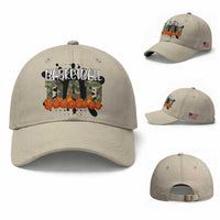 Basketball Dad Baseball Cap Camouflage Flame Graphic For Sport Lover