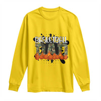 Basketball Dad Long Sleeve Shirt Camouflage Flame Graphic For Sport Lover - Wonder Print Shop