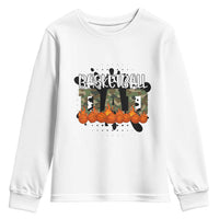 Basketball Dad Youth Sweatshirt Camouflage Flame Graphic For Sport Lover - Wonder Print Shop