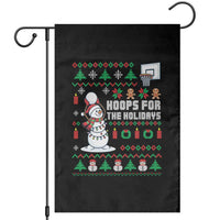 Funny Christmas Basketball Snowmen Garden Flag Hoops For The Holidays Ugly Sweater - Wonder Print Shop