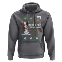 Funny Christmas Basketball Snowmen Hoodie Hoops For The Holidays Ugly Sweater - Wonder Print Shop