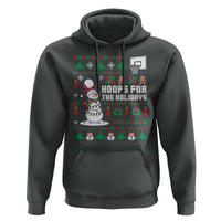 Funny Christmas Basketball Snowmen Hoodie Hoops For The Holidays Ugly Sweater - Wonder Print Shop