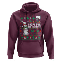 Funny Christmas Basketball Snowmen Hoodie Hoops For The Holidays Ugly Sweater - Wonder Print Shop