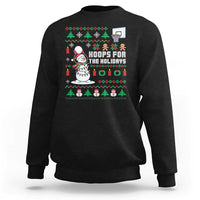 Funny Christmas Basketball Snowmen Sweatshirt Hoops For The Holidays Ugly Sweater - Wonder Print Shop
