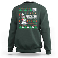 Funny Christmas Basketball Snowmen Sweatshirt Hoops For The Holidays Ugly Sweater - Wonder Print Shop