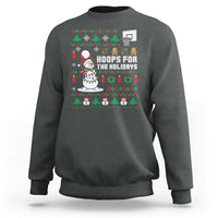 Funny Christmas Basketball Snowmen Sweatshirt Hoops For The Holidays Ugly Sweater - Wonder Print Shop
